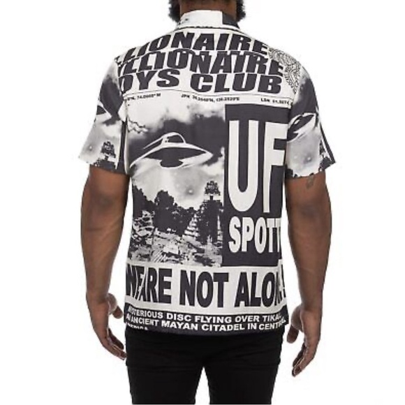 NWT. Billionaire Boys Club UFO Gardenia Button Down Short Sleeve Shirt Size XXL - Picture 5 of 13